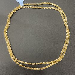 14kt Hollow Rope Chain 