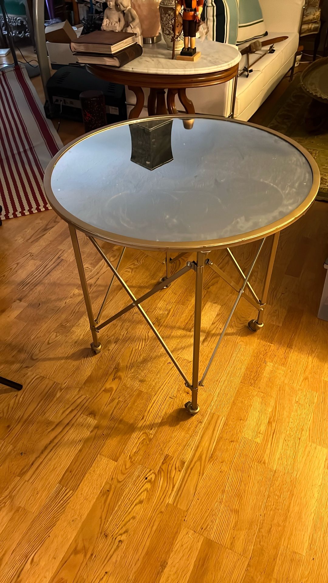 Williston Avina  Glass Mirror Top Table