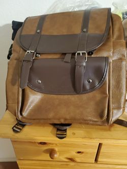 Nice Camel Brown Leather Backpack 🎒 