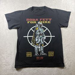 Vintage 1996 Star Wars Boba Fett For Hire Men’s Size M Black T-shirt USA #2A