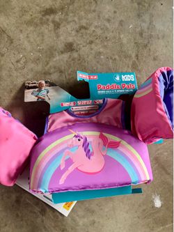 NEW Kids Paddle Pals Unicorn Life Jacket Swim Vest (30–55 lbs)