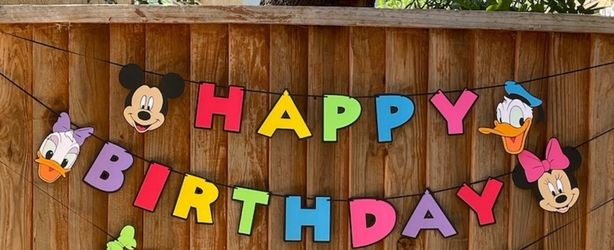 Disney Happy Birthday Sign 