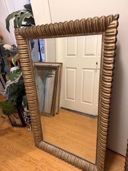 Z Gallerie : Large Gold Ribbed Frame Mirror 30”inch x 48”inch