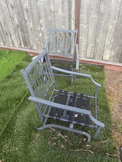 Metal Patio Chairs Set of 2