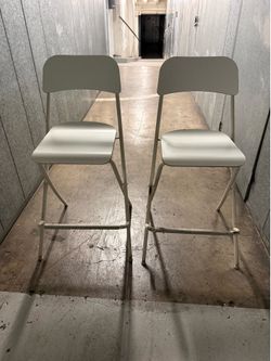 ikea FRANKLIN Bar stool with backrest, foldable, counter height white/white, 24 3/4 " 2 for $60