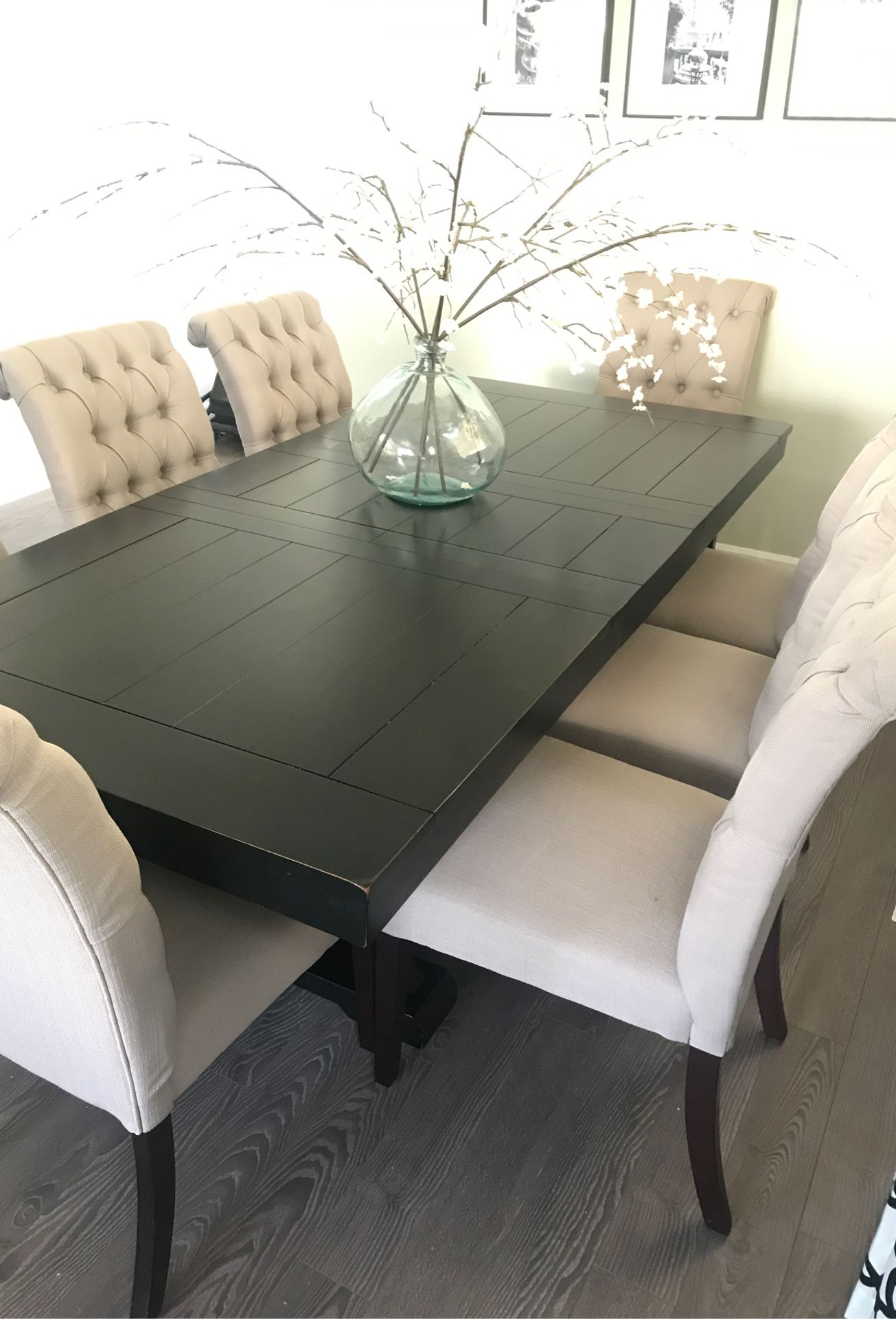 Dining table and chairs