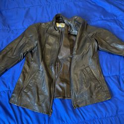 Genuine Lambskin Leather Jacket Eddie Bauer Size Large 