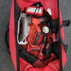Milwaukee 18 Volt tool set with carrying bag
