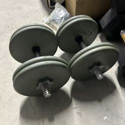 pair of 45lb adjustable dumbbells. 90lb in total 	