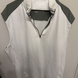 Nike Golf Tour Performance White Half Zip Tank Xxl 