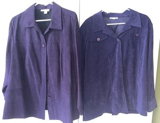 2 Dress Barn Women’s Purple Faux Suede Size 2X/22W Long-Sleeve Shirts