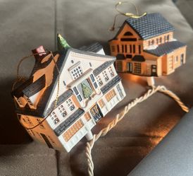 Hawthorne Norman Rockwell Christmas Lighted Ornament Set (NEW)