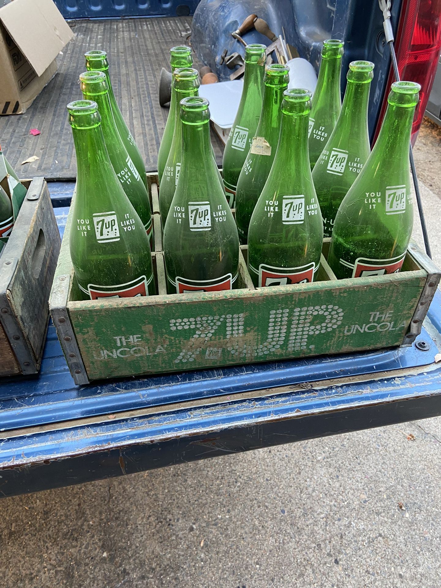 Vintage Antique 7up Bottles 