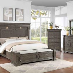 4 PC BEDROOM SET NEW IN BOX (MATTRESS AND CHEST SOLD SEPARATELY)