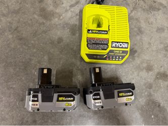 Ryobi Fast Charger and Batteries