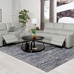 New Recliner Sofa And Loveseat With Power Recliners In Faux Suede