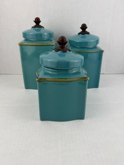 Southern Living at Home Tuscan Canister 3 Piece Set Discontinued PERFECT COND