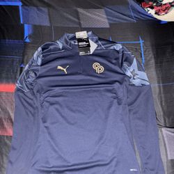 PUMA, CHRISTIAN PULISIC Creativity Quarter-Zip Football Soccer Shirt Top Size S