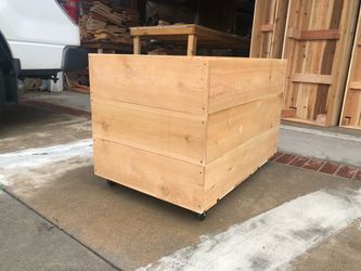 Woodworking Project Outdoor Planter Box Bar Cedar Redwood Custom Beautiful Gorgeous Garden Bed AC unit pool equipment heater cover privacy wall