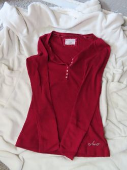 Vintage Aeropostale Red Henley Long Sleeve Top