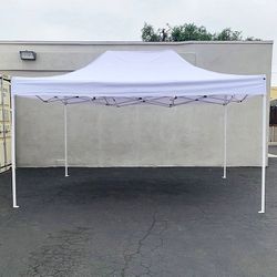 (NEW) $145 Heavy-Duty 10x15 FT Outdoor Ez Pop Up Canopy Party Tent Instant Shades w/ Carry Bag (White, Blue)