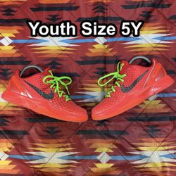 Nike Kobe 6 Protro Reverse Grinch (GS) FV9676-600 Youth Size 5Y Red Sneakers
