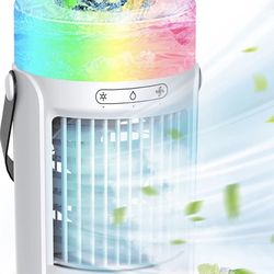 Portable Air Conditioners, 600ML Personal Mini Evaporative Air Cooler, Powerful 3 Speeds & Cool Air Sprays Humidify AC Fan, Portable Air Conditioners 