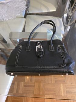 Exceptional Mila Paoli Genuine Black Pebble Leather Shoulder Bag 