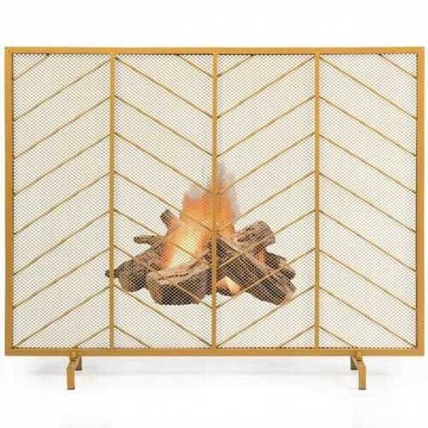 31''x31" Single Panel Fireplace Screen Spark Guard Fence