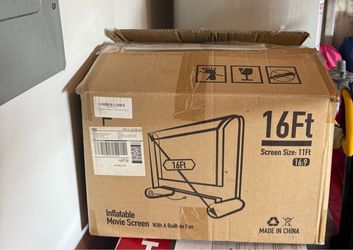 16Ft Inflatable Outdoor Movie Screen with Fan