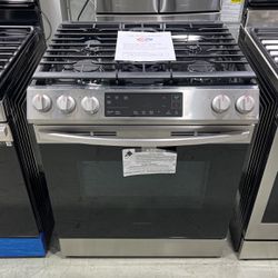 Samsung- 30" Slide In Stainless Steel Gas Range (Scratch and Dent)