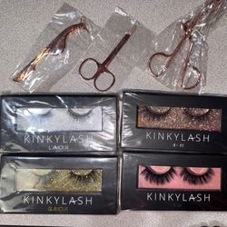A Set 4 different style Eyelash Box/Application Tools