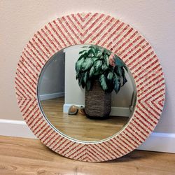 Red Pearl Mosaic Wall Mirror 