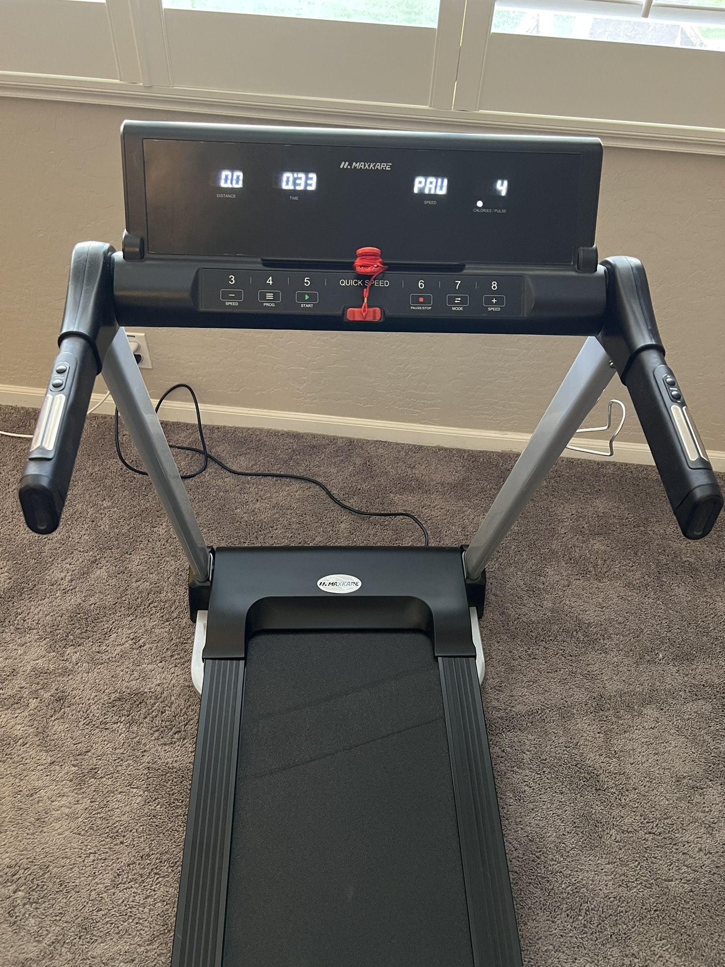 Maxkare Electric Folding Treadmill 16" Wide Electric Treadmill 3 Levels