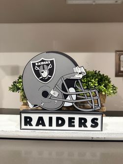 Las Vegas raiders helmet display sign