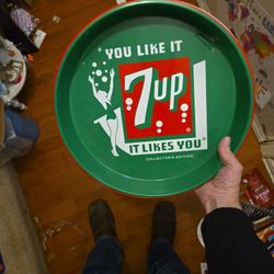 7up Metal Soda Serving Tray