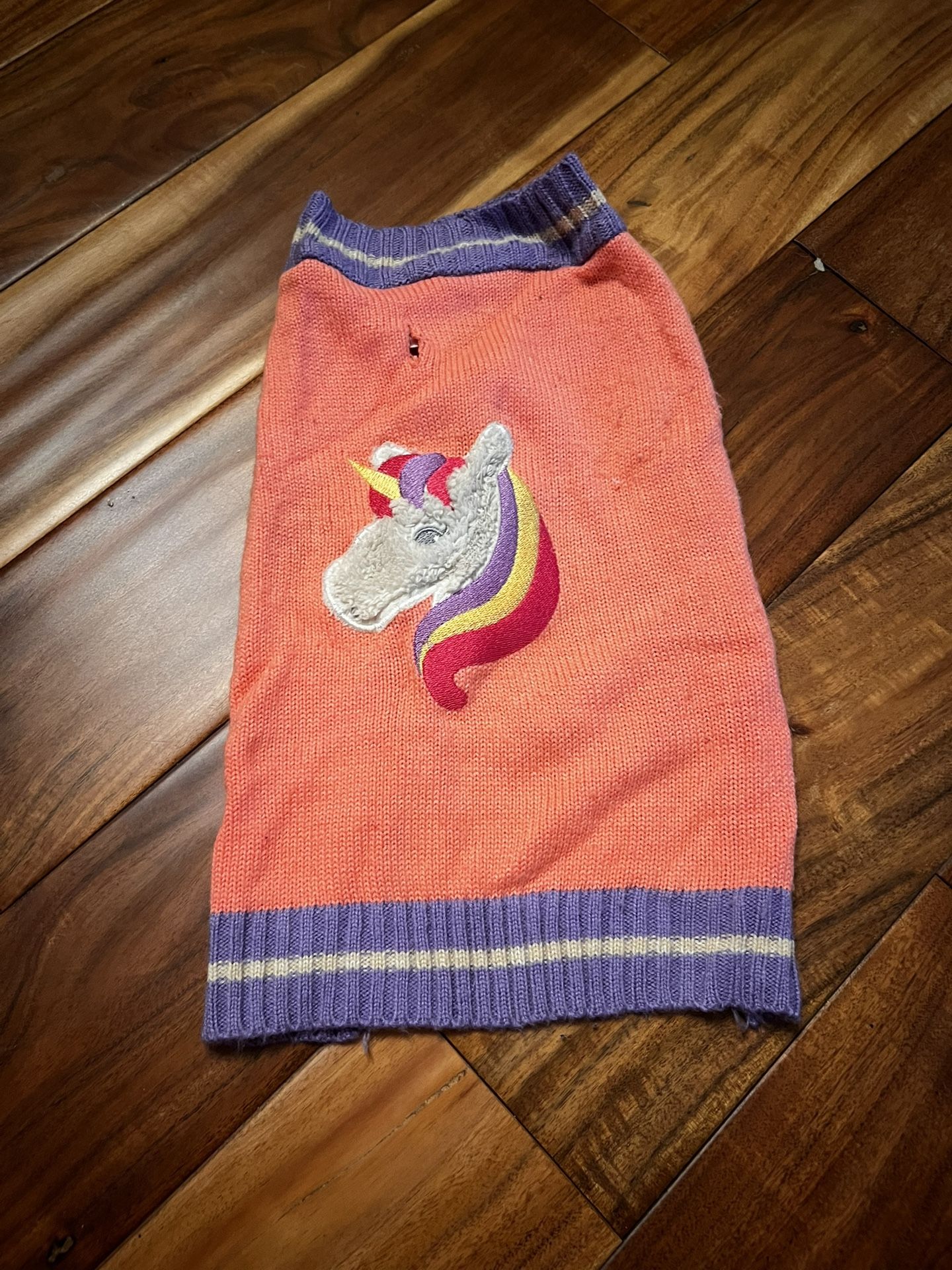 Pet dog unicorn dog sweater. Size large