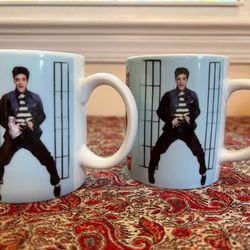 Set of 2 Elvis American Diner Jerusalem Mugs