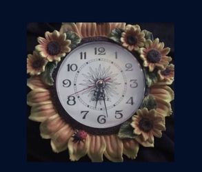 Antique Rare Sunflower 🌻 Ceramic clock