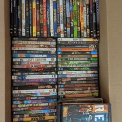 BOX OF DVD & BLU RAY MOVIES