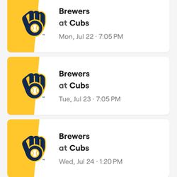 Cubs Vs Brewers - July 22-24