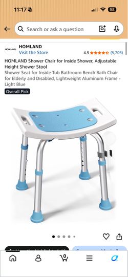 Homland Adjustable Shower Chair Stool