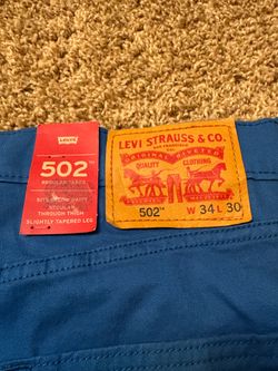 NWT Levi's 502 Relaxed Straight Fit Denim Jeans Mens 34x30 Blue