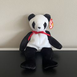 TY Beanie Baby Fortune Panda Bear Plush Stuffed Animal 8 Inch