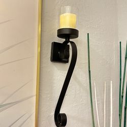 Home interiors retro Iron black with red hints wall sconce