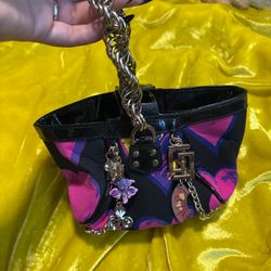 Pink and black VERSACE FOR H&M bag