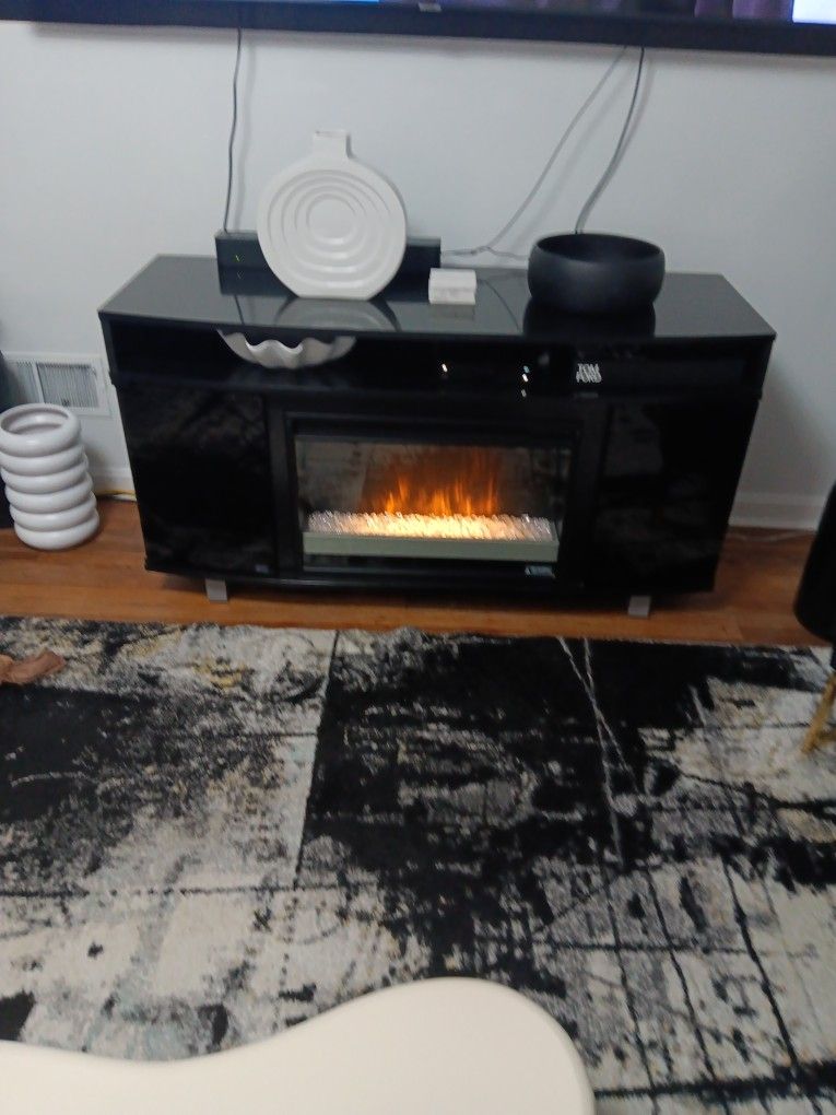 Black Onix Cabinet Electric Fireplace