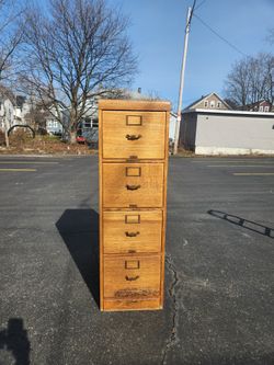 Antique Quartersawn Oak File Cabinet 
