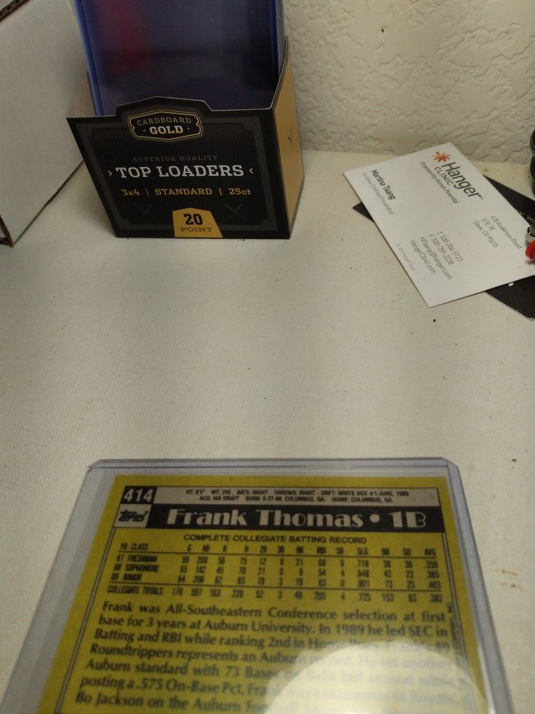 1990 Topps Rookie Card Number One Draft Pick Frank Thomas. Hall Of Famer