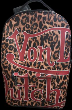 Von Dutch Leopard Print Backpack Small